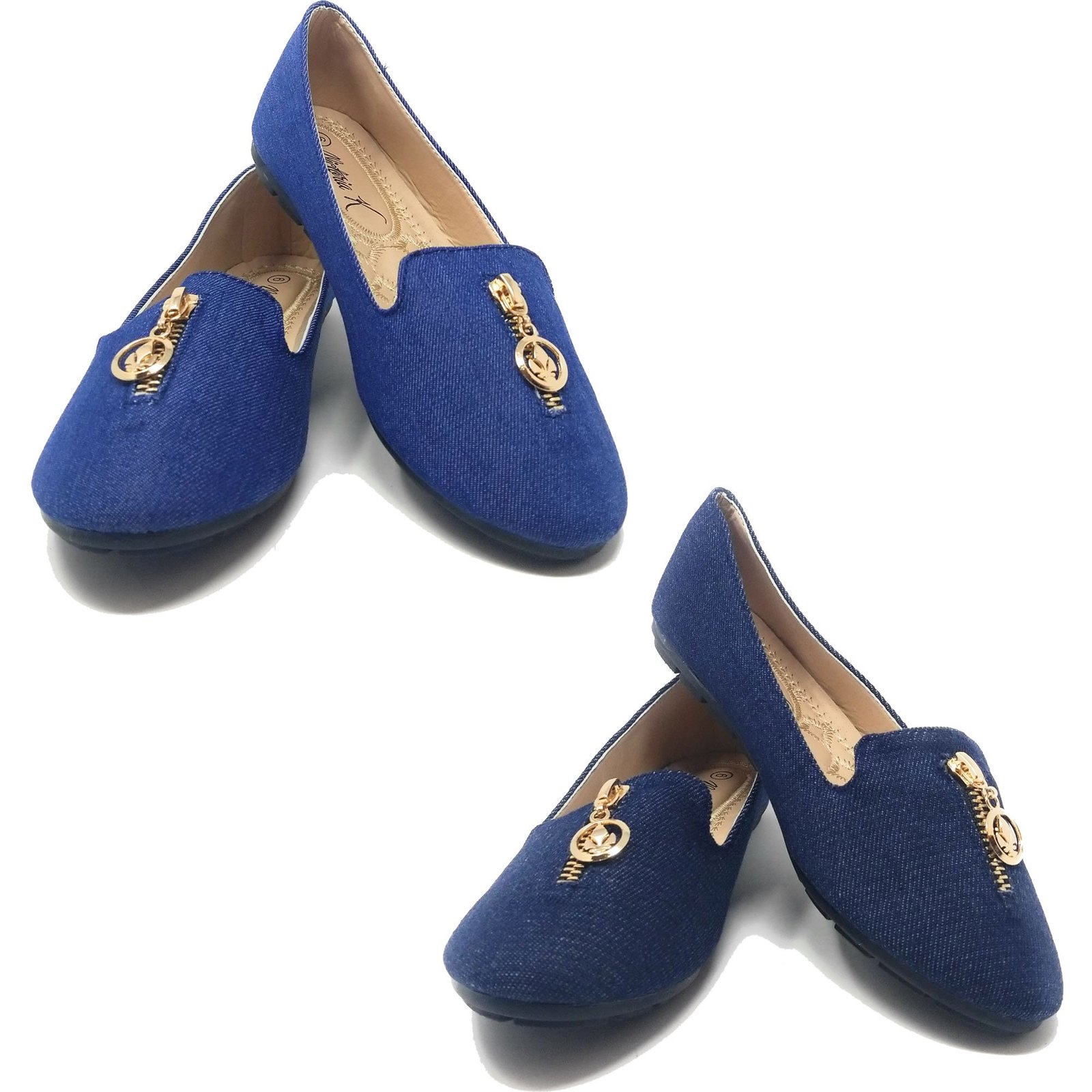 denim ballerina shoes