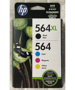 HP 564XL Black 564 Cyan Magenta Yellow Ink Cartridge N9H60FN Exp 2023 Ne... - $49.48