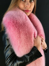 Arctic Fox Fur Strole 55' (140cm) Saga Furs Pink Scarf Collar Wrap image 3