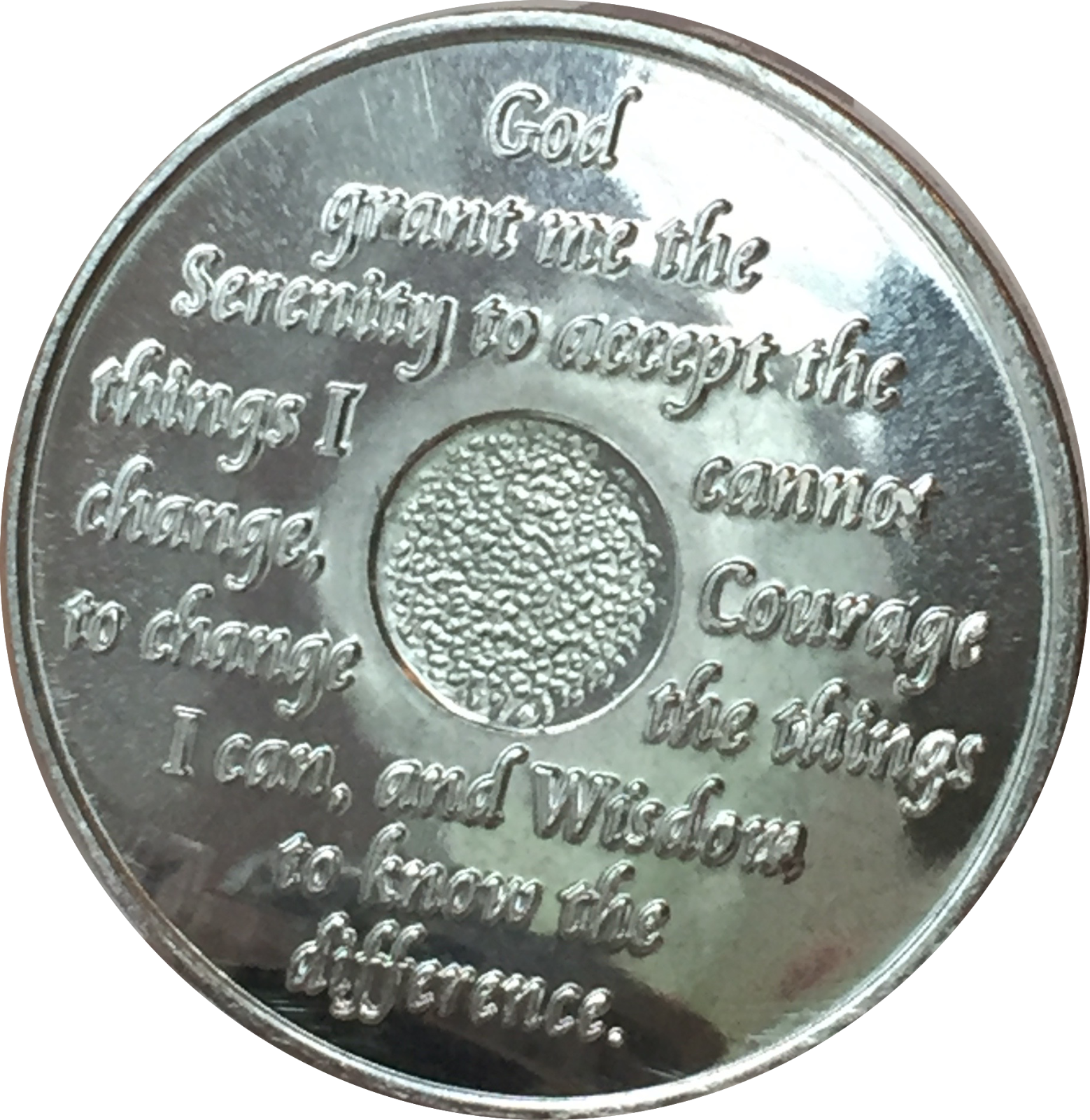 3 Month Purple Silver Plated AA Medallion 90 Day Chip Alcoholics Anonymous