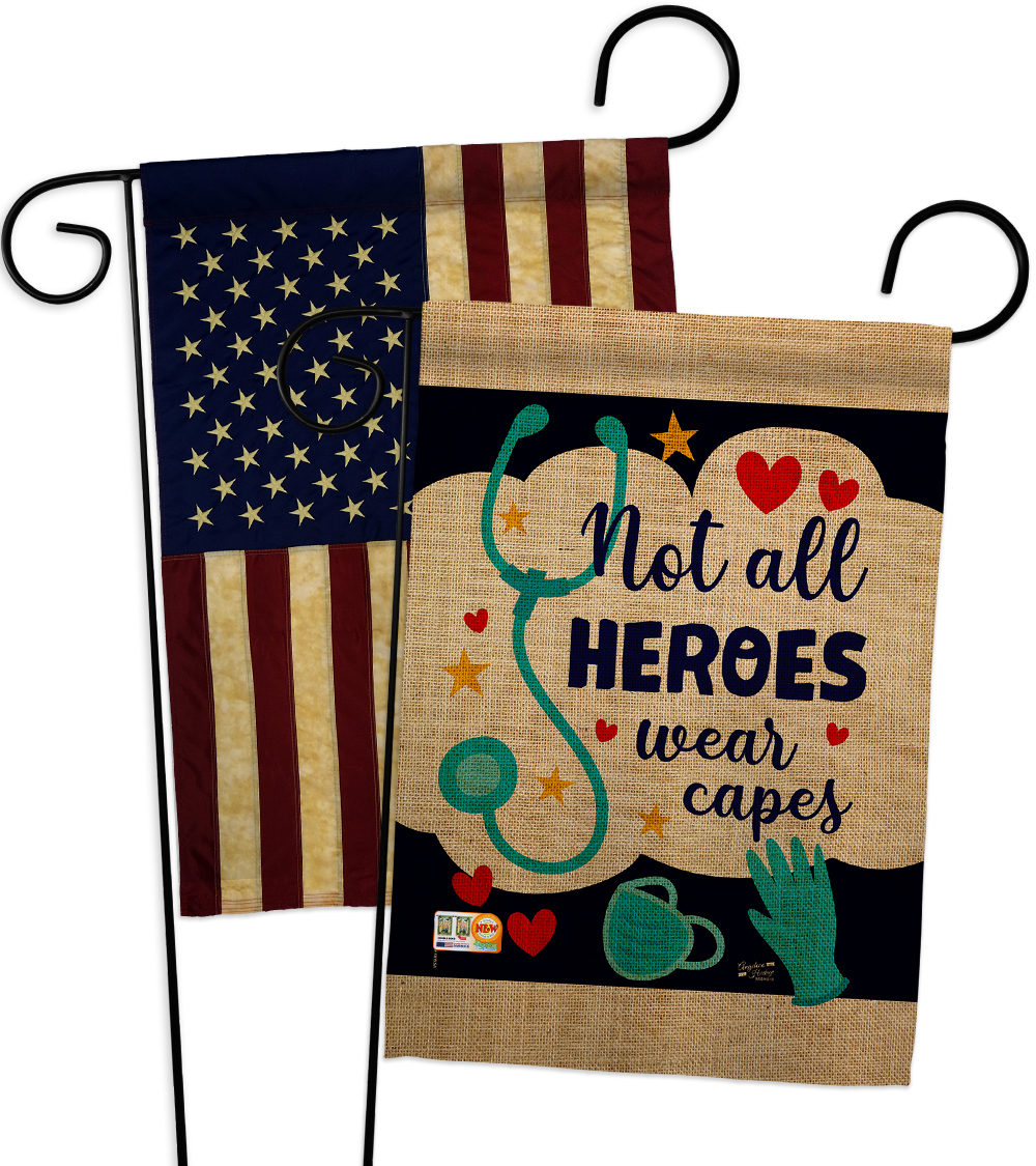 Our Heroes Applique Garden Flag