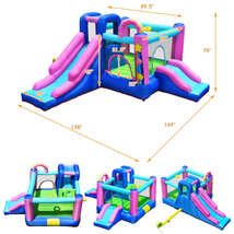 Inflatable Bounce Castle with Dual Slides and Climbing Wall without Blower image 4