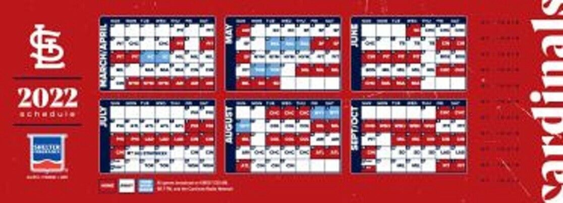 ST. LOUIS CARDINALS 2022 CALENDAR AND MAGNET SCHEDULE COMBO - Current Year, Next Year