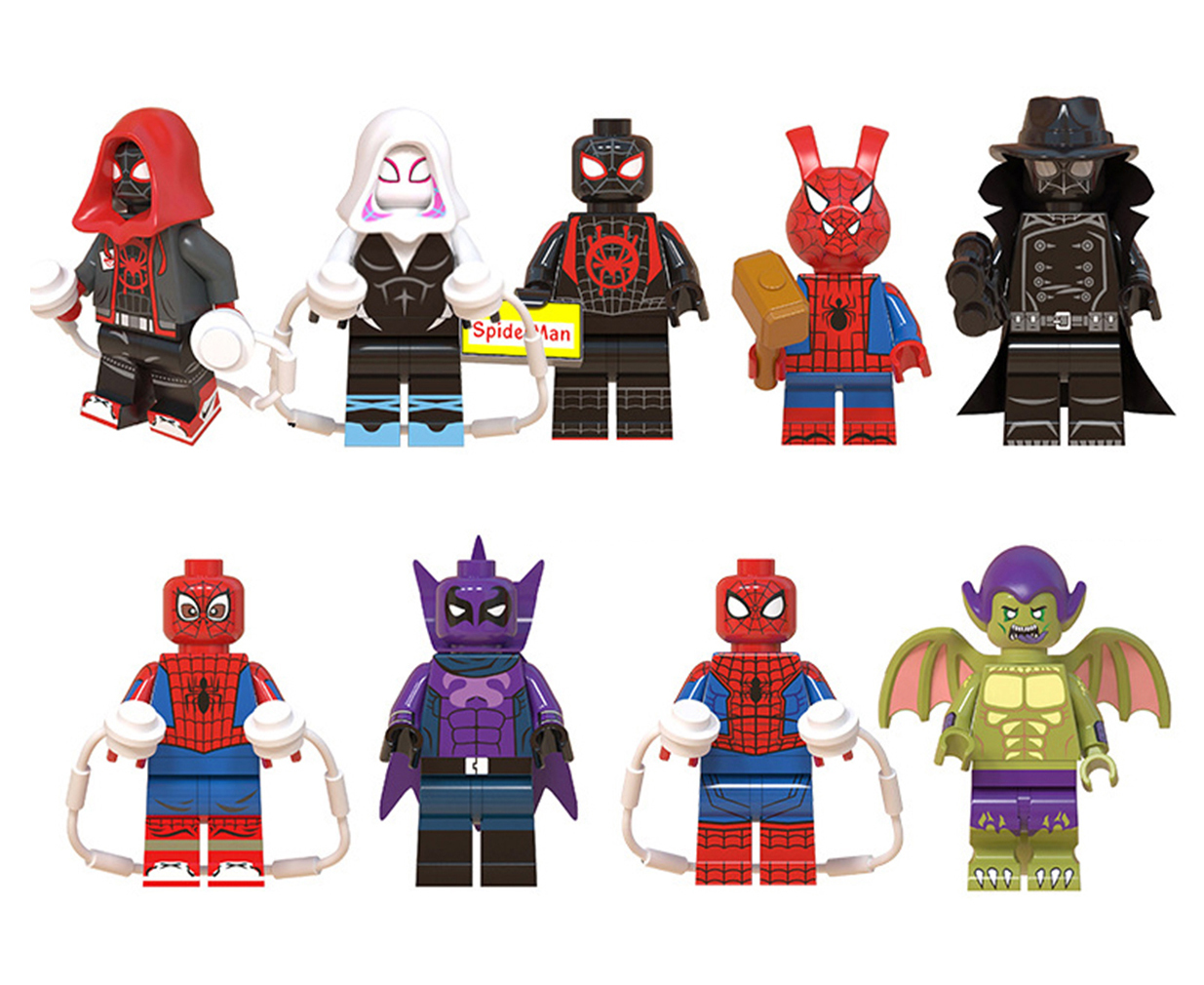 9pcs/set Super Heroes Series Green Goblin Prowler Gwen Stacy Minifigures Toy