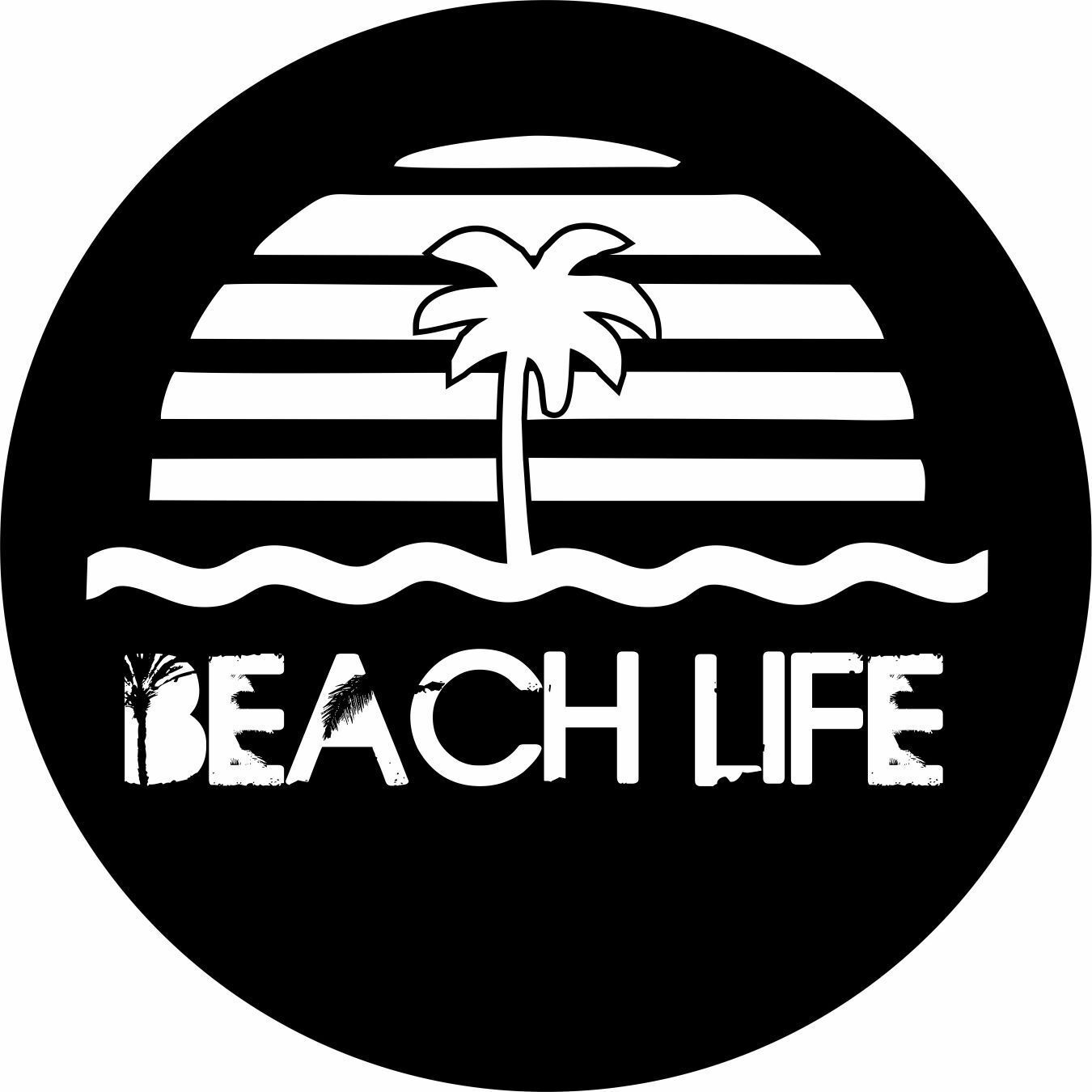 Beach life (Palm Tree) Spare Tire Cover ANY Size, ANY Vehicle,Trailer, Camper RV