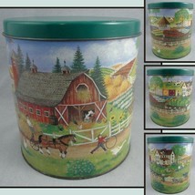 Cindy Mangutz Amish Country Farm Tin Canister Container Quilt Flowers Fo... - $9.68