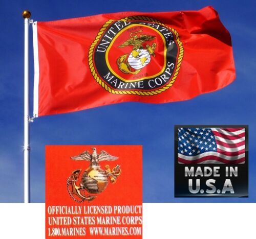 3x5 OFFICIAL USMC Marine Corps MARINES EMBLEM SEAL Crest FLAG Banner*USA MADE