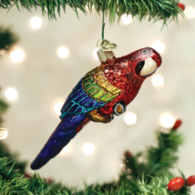 OLD WORLD CHRISTMAS TROPICAL PARROT BIRD GLASS CHRISTMAS ORNAMENT 16117 - $15.88