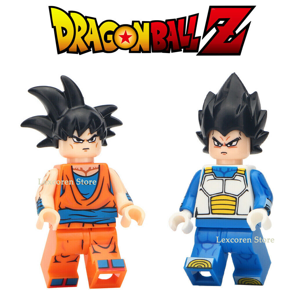 2pcs/set Dragon Ball Z Son Goku and Vegeta Minifigures Toy Gift New