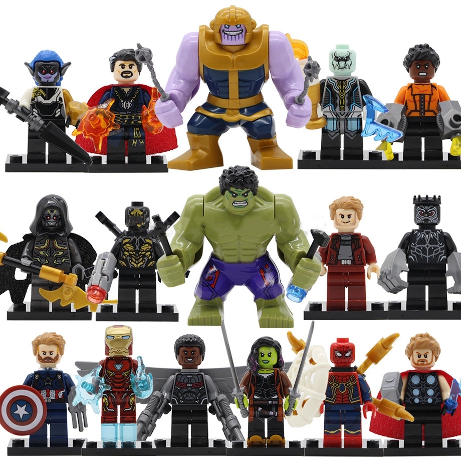 16 Pcs Thanos Hulk Super Hero Avengers Infinity War Minifigure Block 