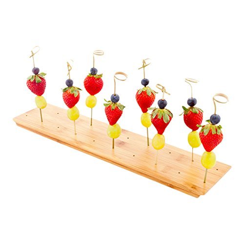Reversible Bamboo Skewer Holder Perfect for Cocktail Parties and