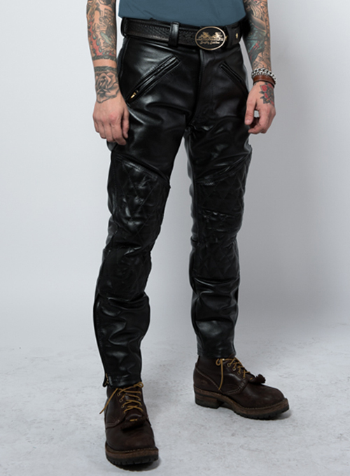 Vintage Sports Rider Leather Pants Black Colour Mono ectric, Men Wasit ...