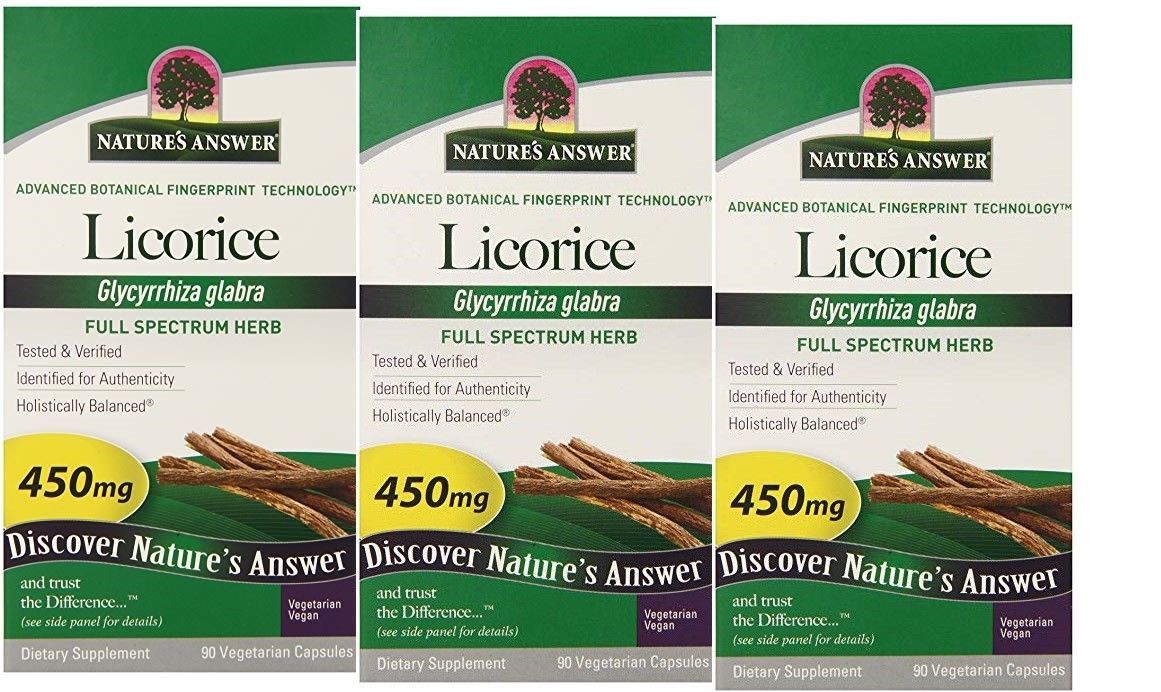 Nature'S Answer Licorice Root 90 Vegetarian Capsules(pack of 3