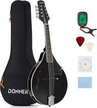 Donner A Style Mandolin Instrument Black Beginner Adult Acoustic Mandolin - $155.99