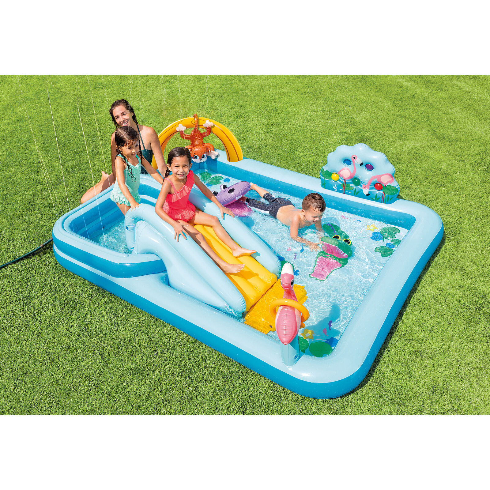 intex jungle adventure play center inflatable kiddie spray wading pool