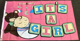 3x5 Its A Girl Flag Newborn Baby Shower Reveal Pregnant Outdoor Banner - $7.99