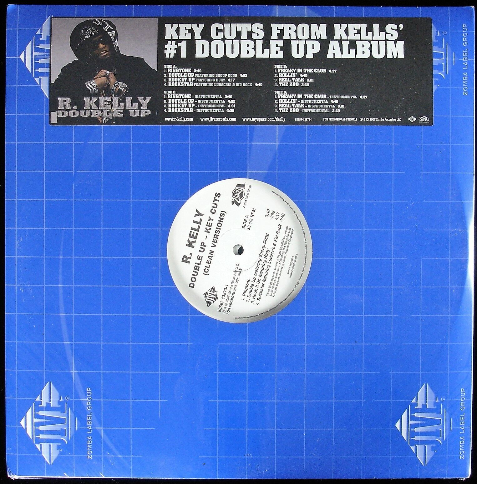 R. KELLY DOUBLE UP - KEY CUTS 2007 VINYL 2X LP ALBUM PROMO 86697-138731 SEALED