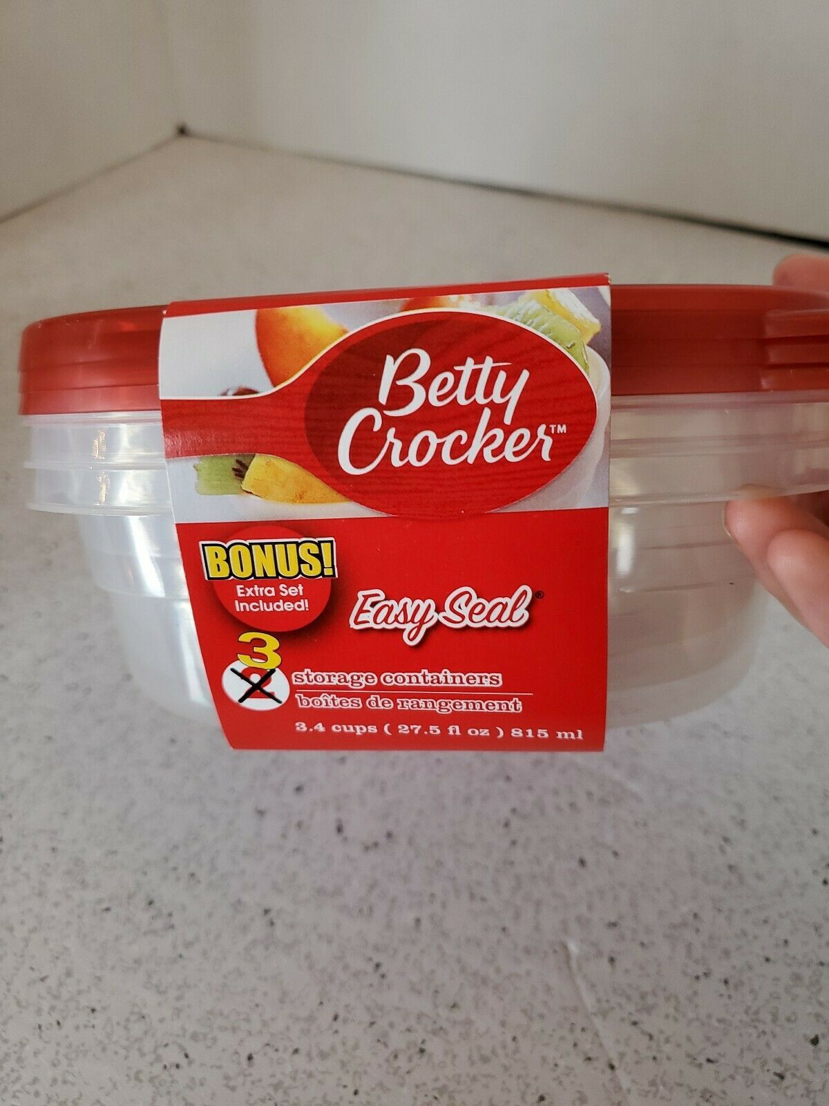 Betty Crocker 3ct. Packs Plastic Sandwich Containers with Lids 3.4