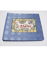 Photo Album Blue Satin Beaded Mosaic 30 Black Pages with Archival Interl... - $14.10