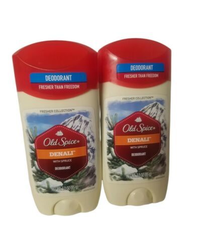 Lot Of 2 Old Spice DENALI With Spruce Deodorant red cap New read* - $59.40