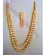 Vintage Authentisch 22K Gold Kundan Jadau Zwei Lagen Line Halskette Fabu... - $12,973.38