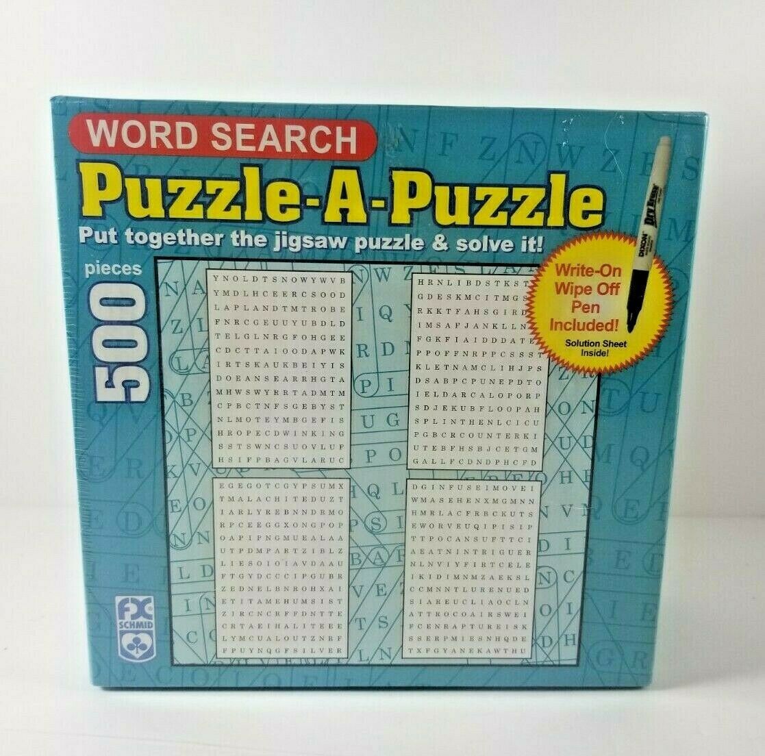 New Word Search Puzzle A Puzzle 500 piece Jigsaw Write on and Wipe off SCHMID - $24.99