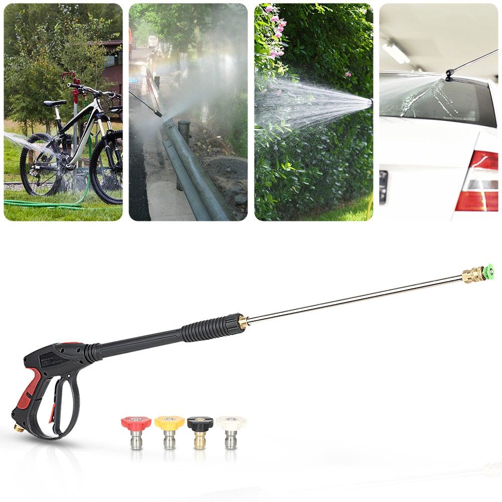 Pressure Washer Gun 4000 PSI Spray Gun with 18" Extension Wand + 4