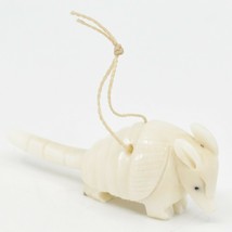 Hand Carved Tagua Nut Carving Armadillo Hanging Ornament Handmade in Ecuador