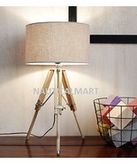 NAUTICALMART CLASSICAL DESIGNER NATURAL WOOD TRIPOD TABLE LAMP - $147.51