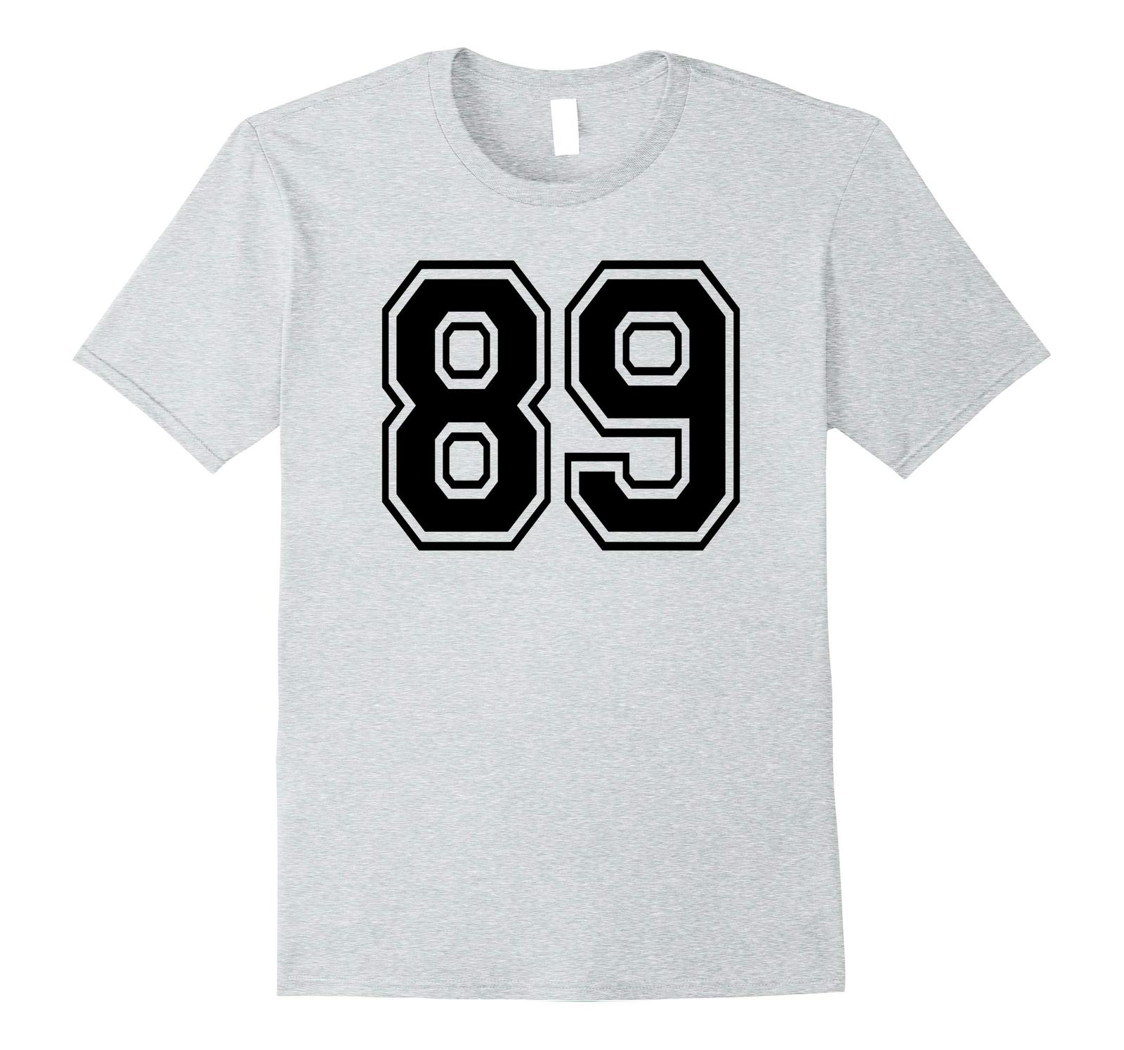New Tee - Number #89 College Sports Team T-Tees front & back BLACK Men ...