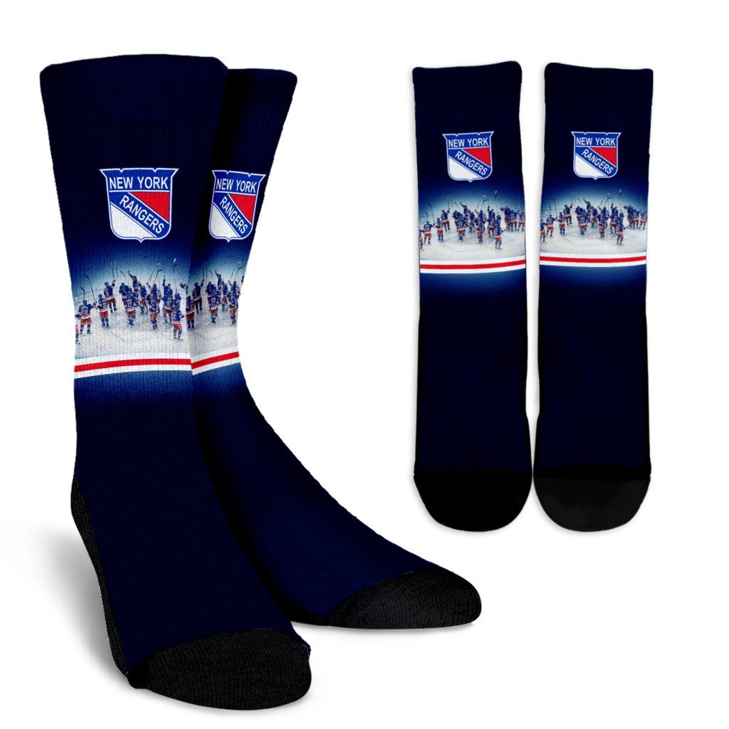 New York Rangers Hockey Socks Women's Men's Crew Sock Socks
