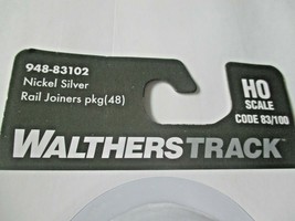 Walthers Track # 948-83102 Nickel Silver Rail Joiners Package of (48) HO Scale image 2