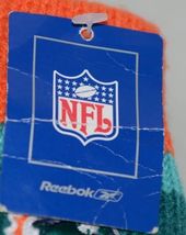 Reebok NFL Miami Dolphins Toddler Knit Mittens Orange Aqua Striped image 3