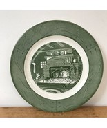 Vtg Royal Green Painted Colonial Homestead Collector Plate - $1,000.00