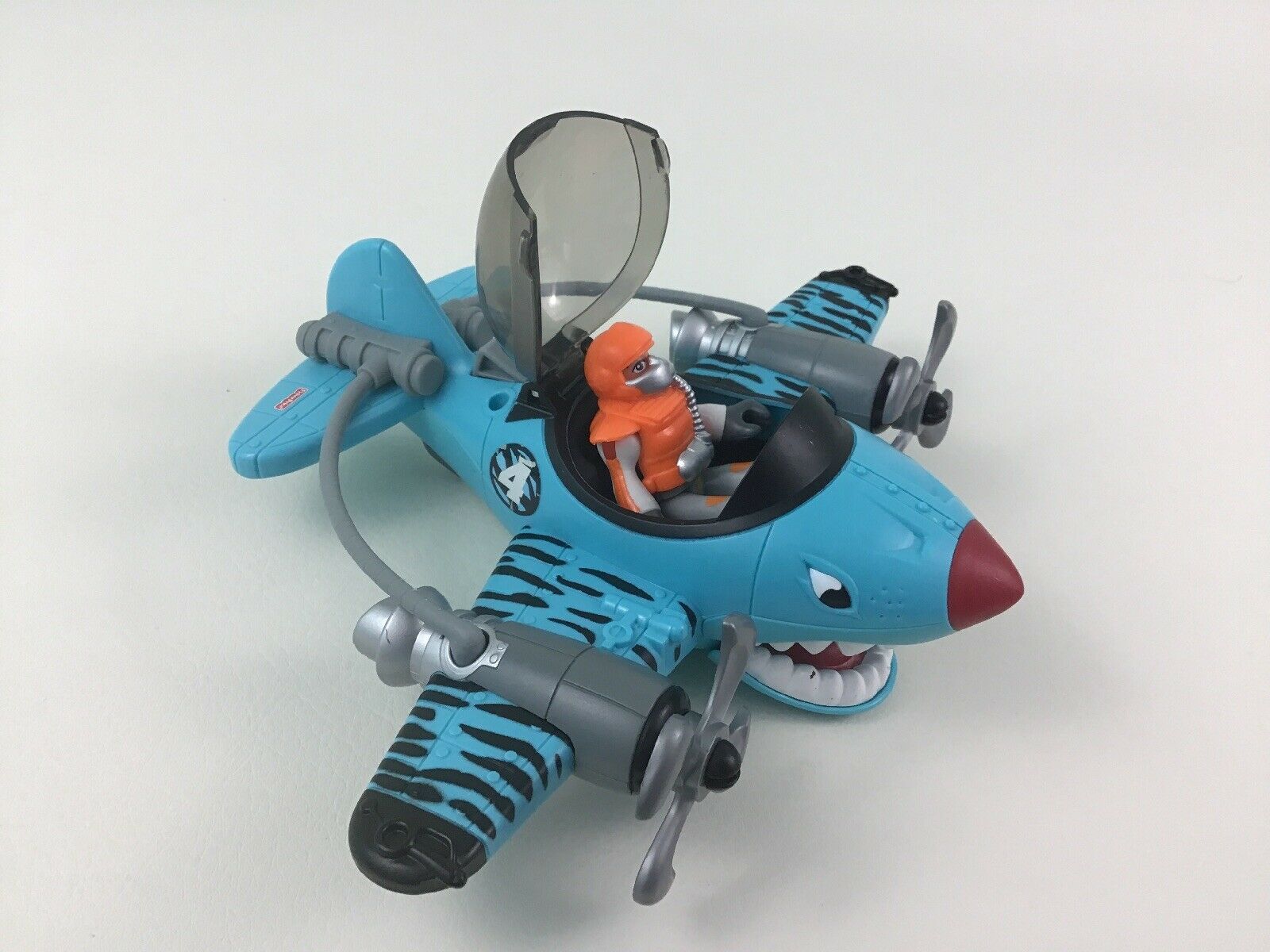 imaginext Sky Racers Blue Flying Tiger Plane with Pilot Figure Fisher