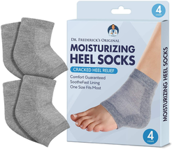 Dr. Frederick' Moisturizing Heel Socks for Cracked Heel Treatment - 2 Pairs - St