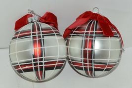 Ganz midwest Gifts MX 176443 Large Plaid Christmas Ornaments Set of 6 Assorted image 4