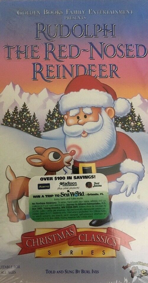 Rudolph The Red-nosed Reindeer(vhs,1993) Burl Iveson-rare Vintage-ships 