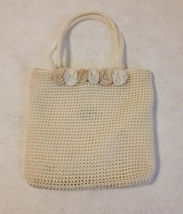 The Sak Cream Floral Crochet Knit Purse Small Evening Bag Handbag Beige ... - $25.00