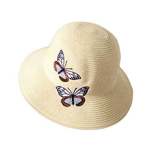 PANDA SUPERSTORE Holiday Travel Beach Daily Foldable Summer Straw Hat Butterfly