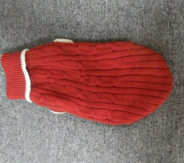 Primary image for Fashim Pet Red Cable Kniti Turtleneck Dog Sweater - Small (10")