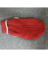 Fashim Pet Red Cable Kniti Turtleneck Dog Sweater - Small (10&quot;) - $11.88