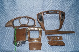 01-07 Toyota Highlander Woodgrain Dash Trim Kit Vents Console 8pc image 1