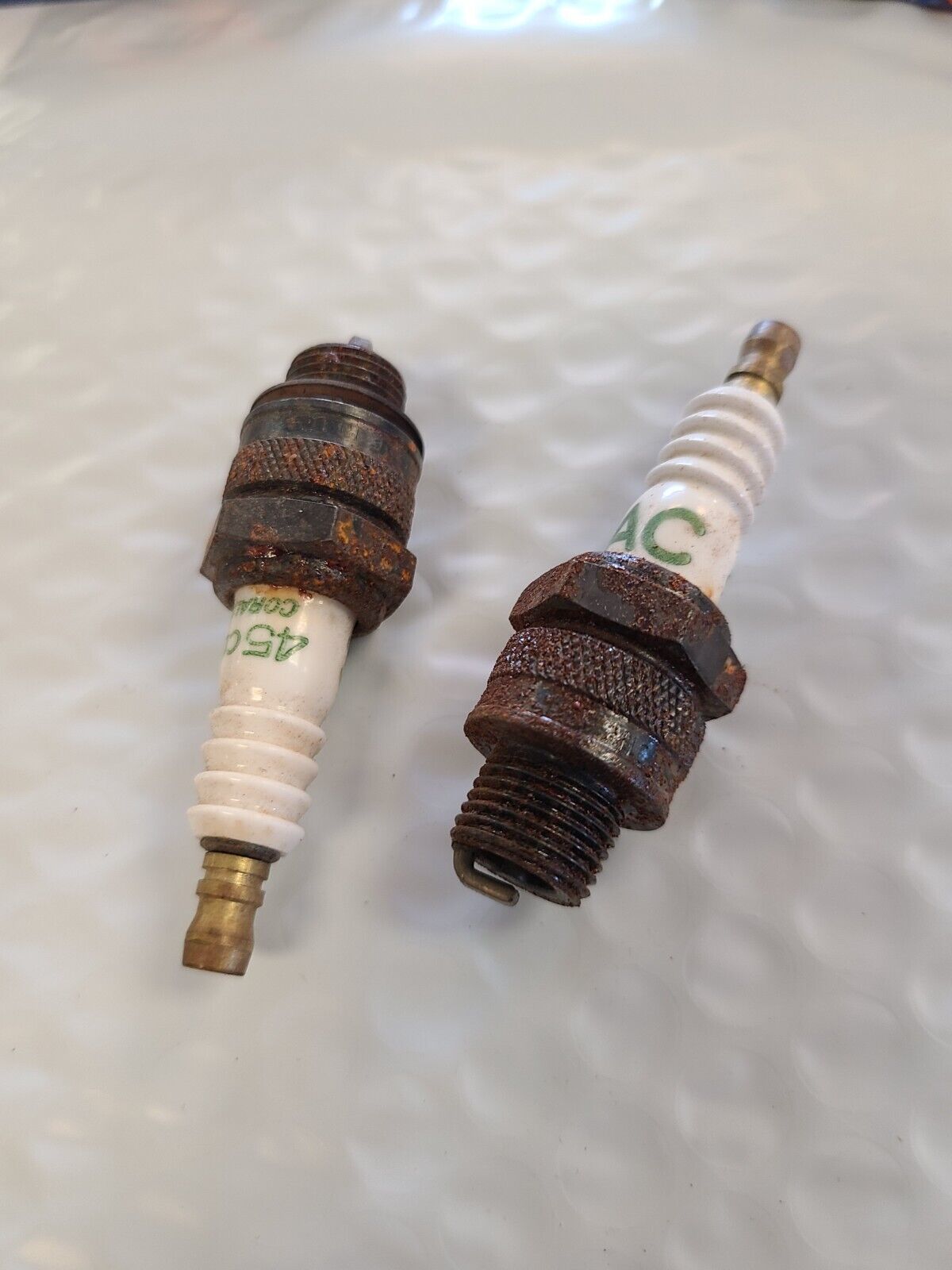 Vintage AC DELCO Spark Plugs, 45 COM. each Spark Plugs