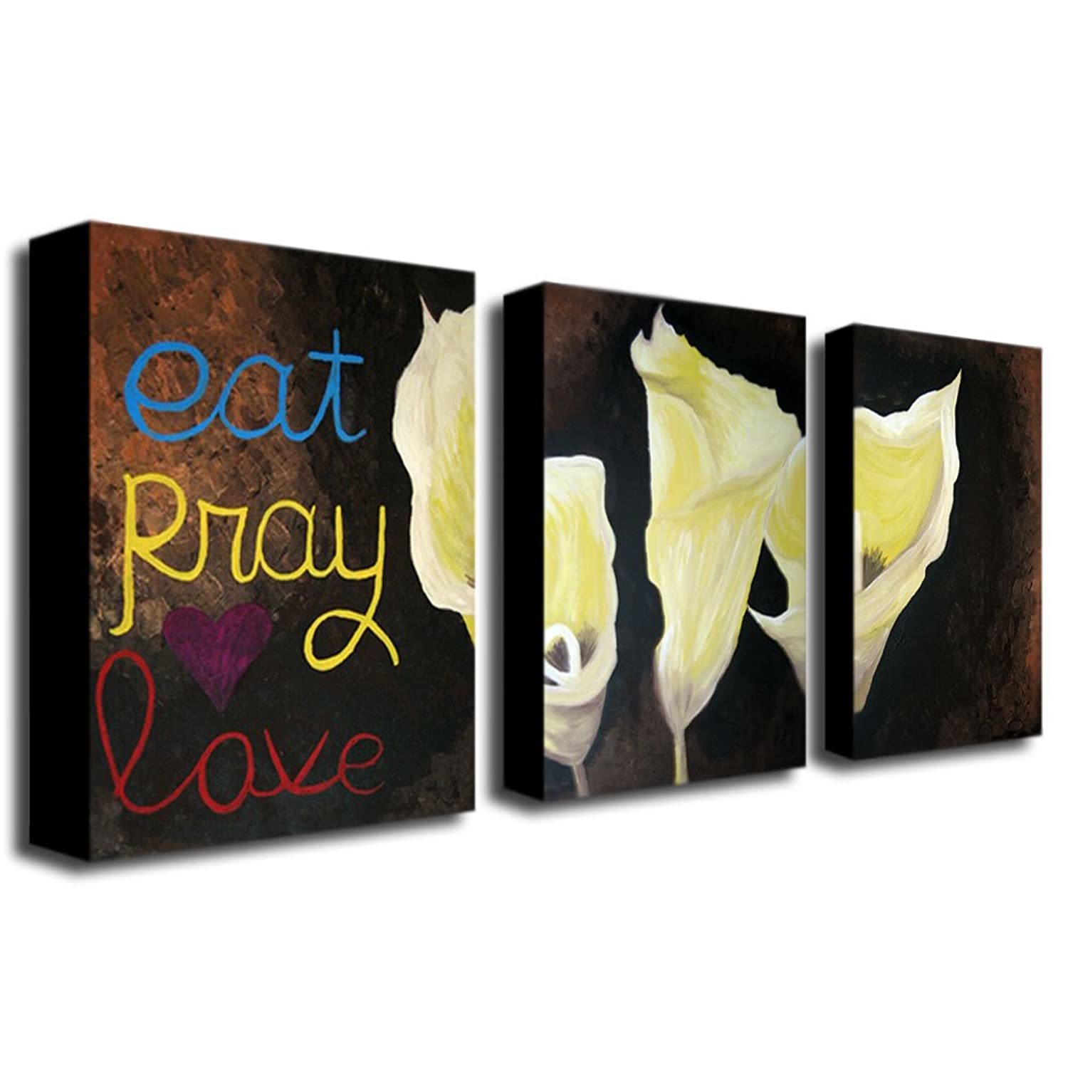 Primary image for Eat Pray Love By Amanda Rea Canvas Wall Art, Three 14X19-Inch..