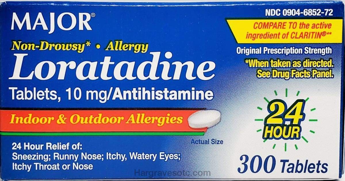 Major Loratadine 10mg Tablets to Claritin), 300 Tablets (1
