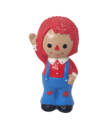 Vintage Ceramic Raggedy Andy Figure 7&quot; Tall Red &amp; Blue w/ Overalls - $14.84