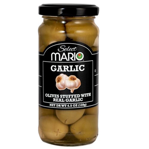 Mario Camacho Foods Green Olives, Garlic Stuffed, 4.5 Fluid Ounce