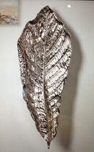 Leaf Shaped Wall Or Plate Table Decor Aluminum 23.7 Long or High Silver Nature image 1