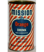 Vintage soda pop flat top can MISSION ORANGE 1954 unused new old stock n... - $12.99
